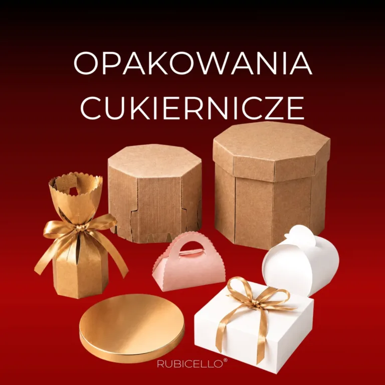 Przykładowe opakowania cukiernicze Rubicello
