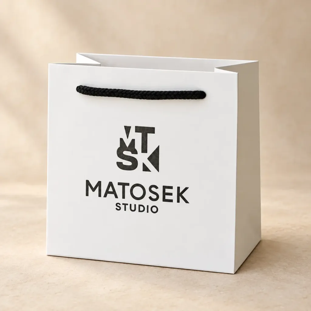 Biała torba papierowa Matosek Studio