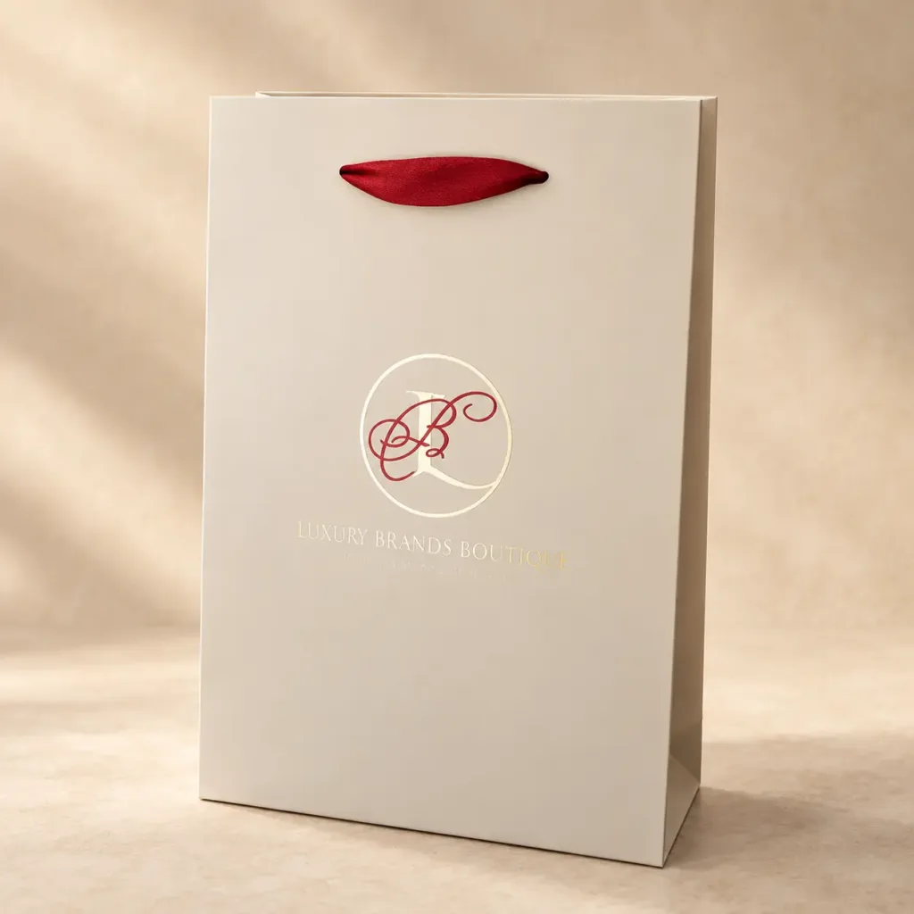 Beżowa torba papierowa Luxury Brands Boutique