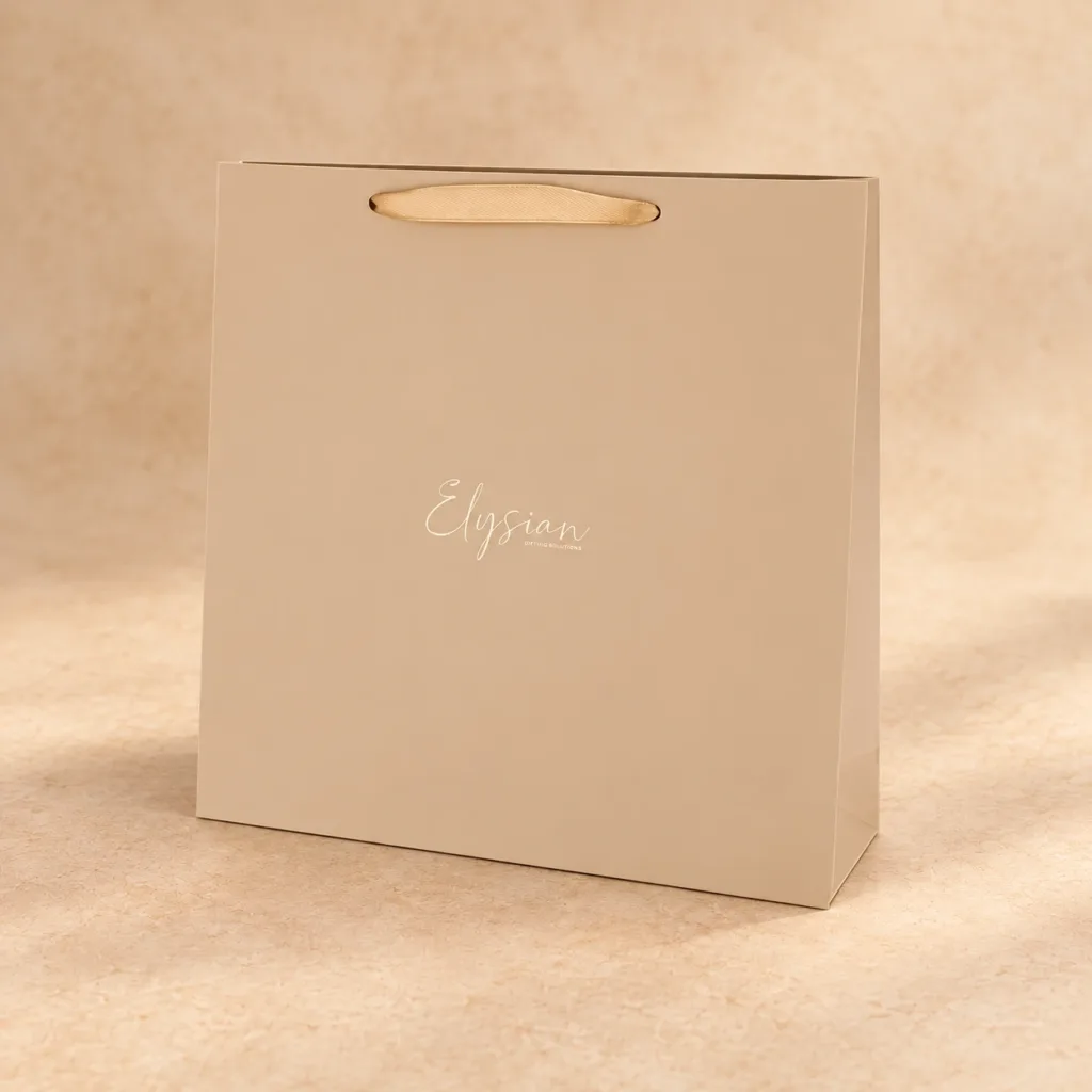 Jasna papierowa torba Elysian z subtelnym logo