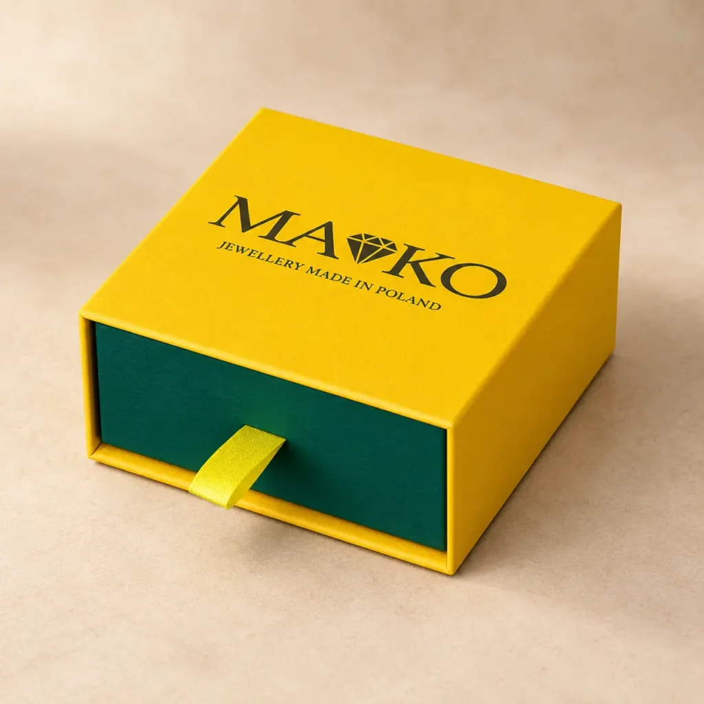 Żółto-zielone pudełko szufladkowe Marko