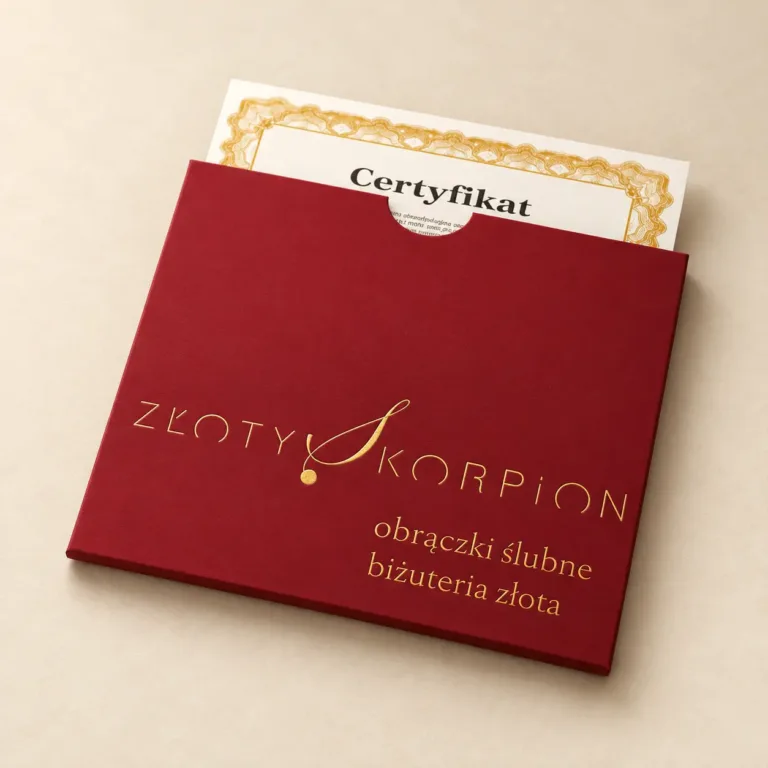 Czerwone etui Kop/cert na certyfikat z ozdobnym nadrukiem