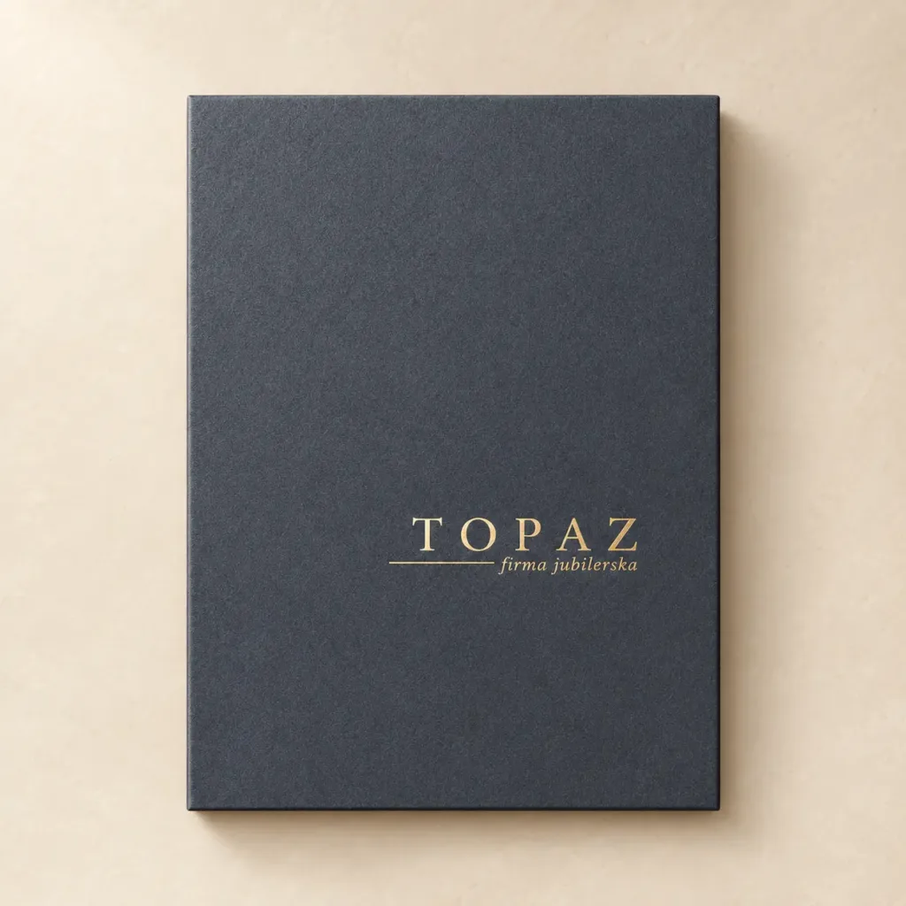 Granatowe etui Kop1 duża na bon z logo Topaz