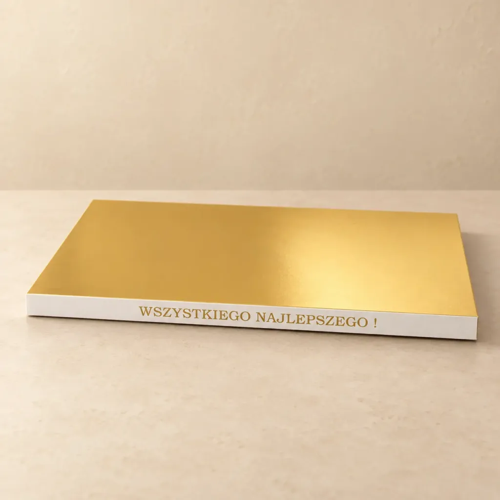 Złoty prostokątny podkład styrodurowy pod tort 40 × 30 cm